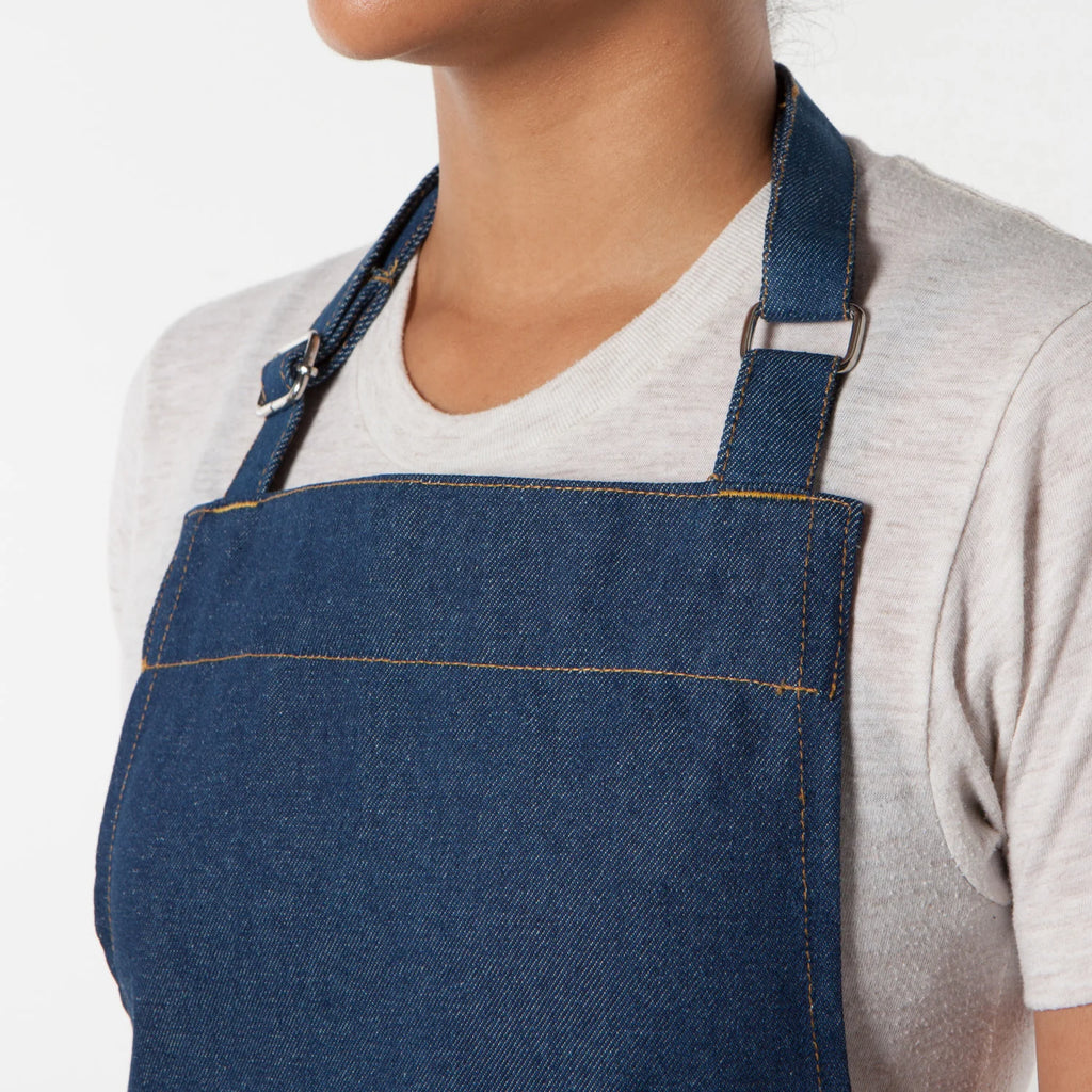 Denim Kitchen Apron with Pockets