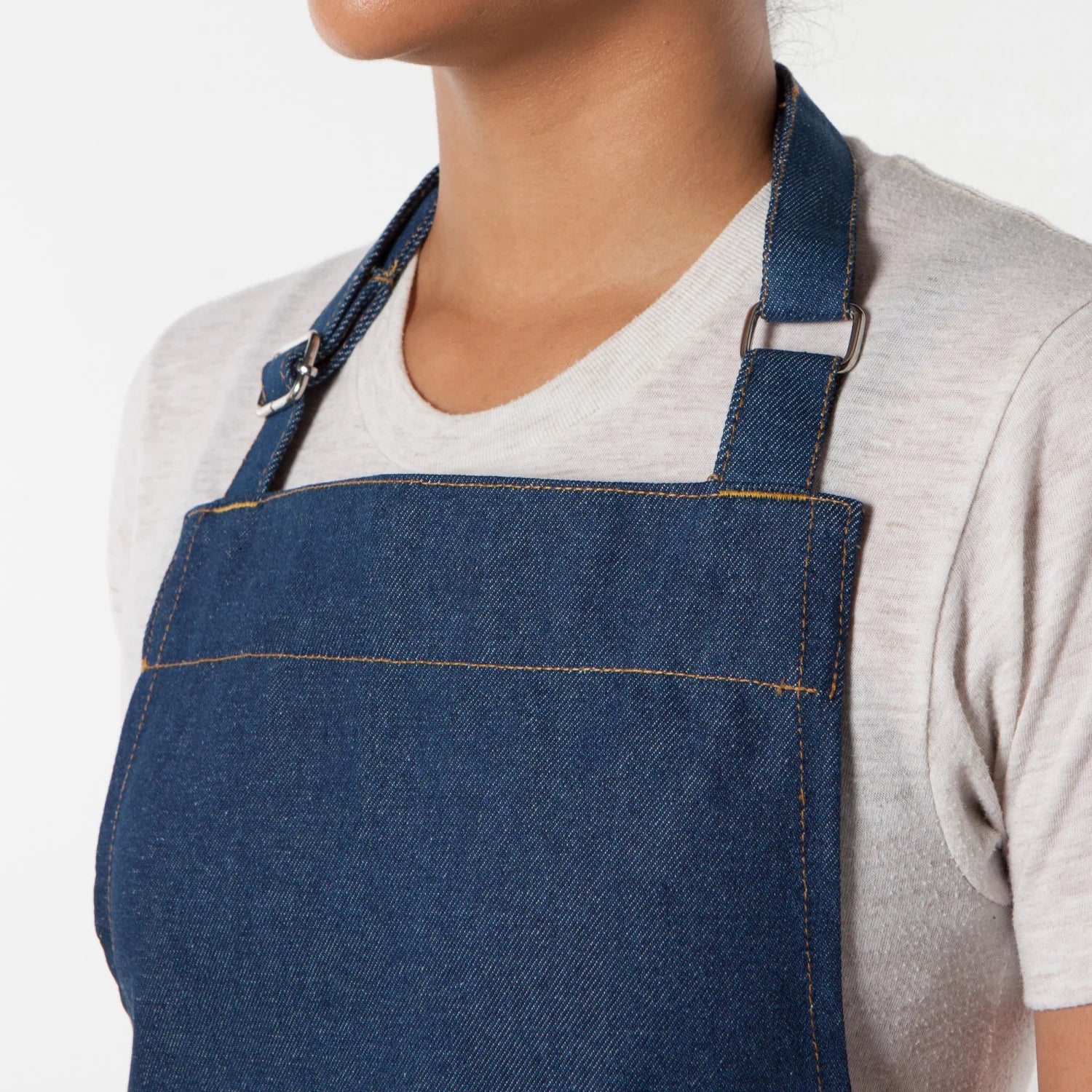 Denim Kitchen Apron with Pockets