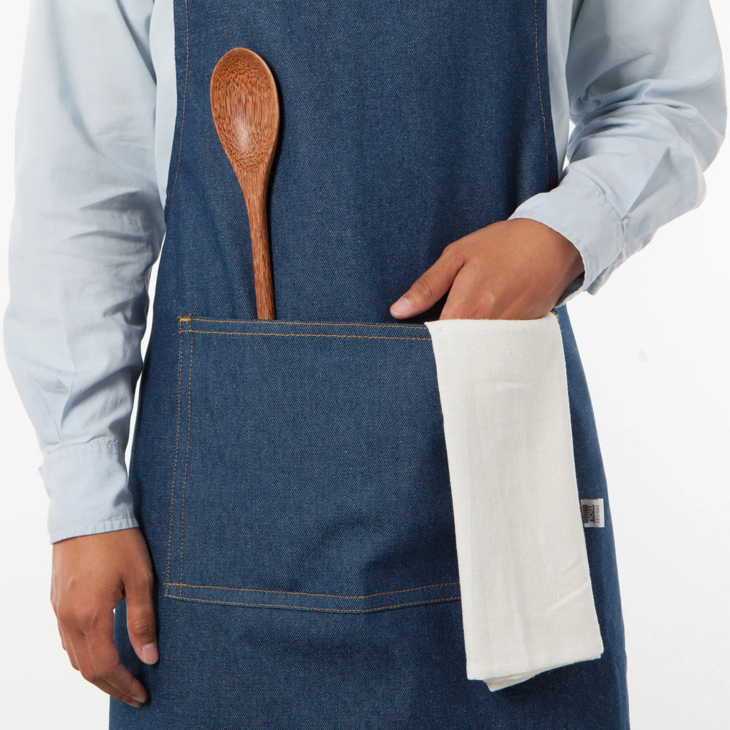 Denim Kitchen Apron with Pockets