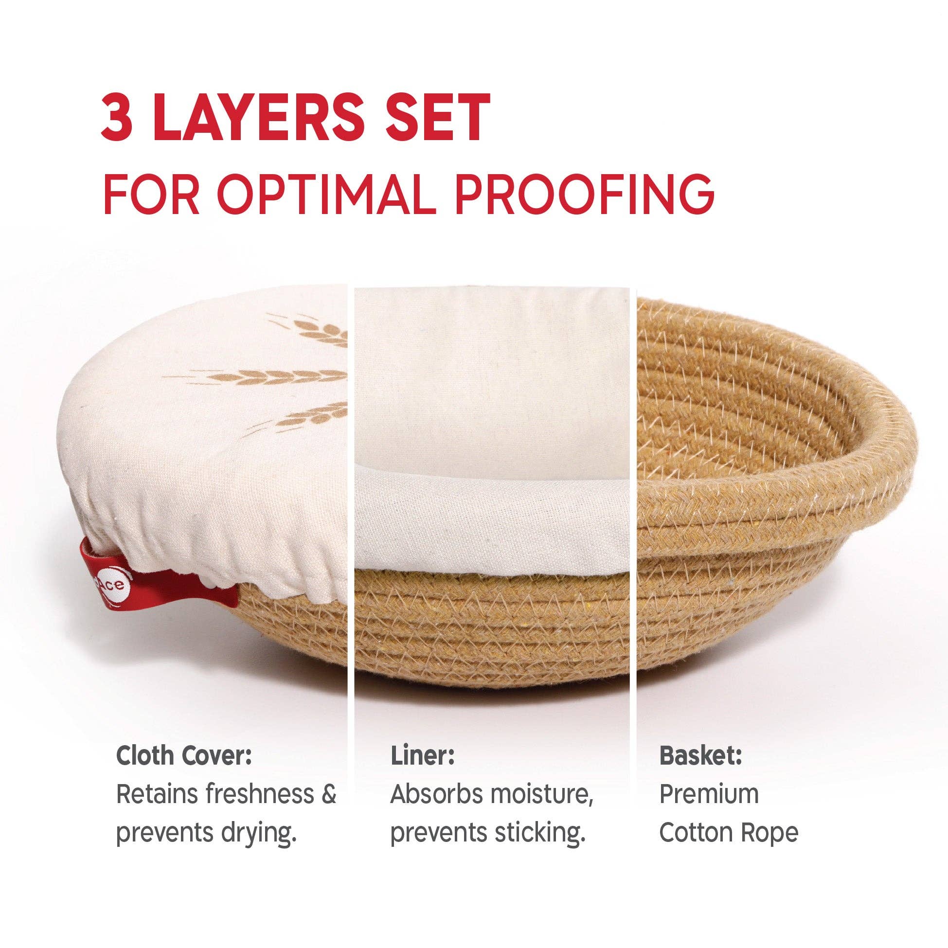 Round Bread Proofing Basket Set