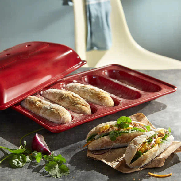 Ceramic Baguette Baking Dish with Lid – 39 × 23 cm
