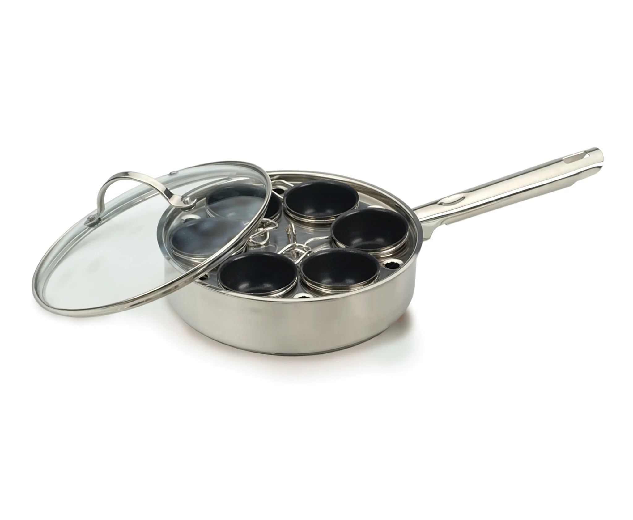 Stainless Steel Egg Poacher Pan - 6egg